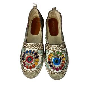 Patrizia Maylis Boho Embroidered Embellished Espadrille Slip On Casual Shoes 41